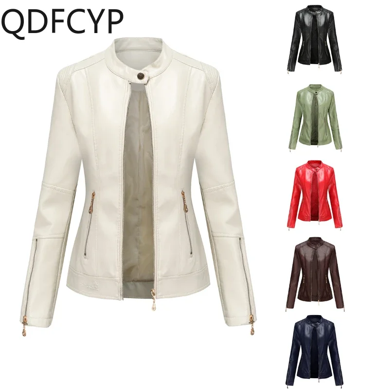 Neue Mode Damen Lederjacke Herbst Winter Pu Leder Kurz mantel lässig Slim Fit Kunstleder Frauen 2024 Kunst pelzmantel