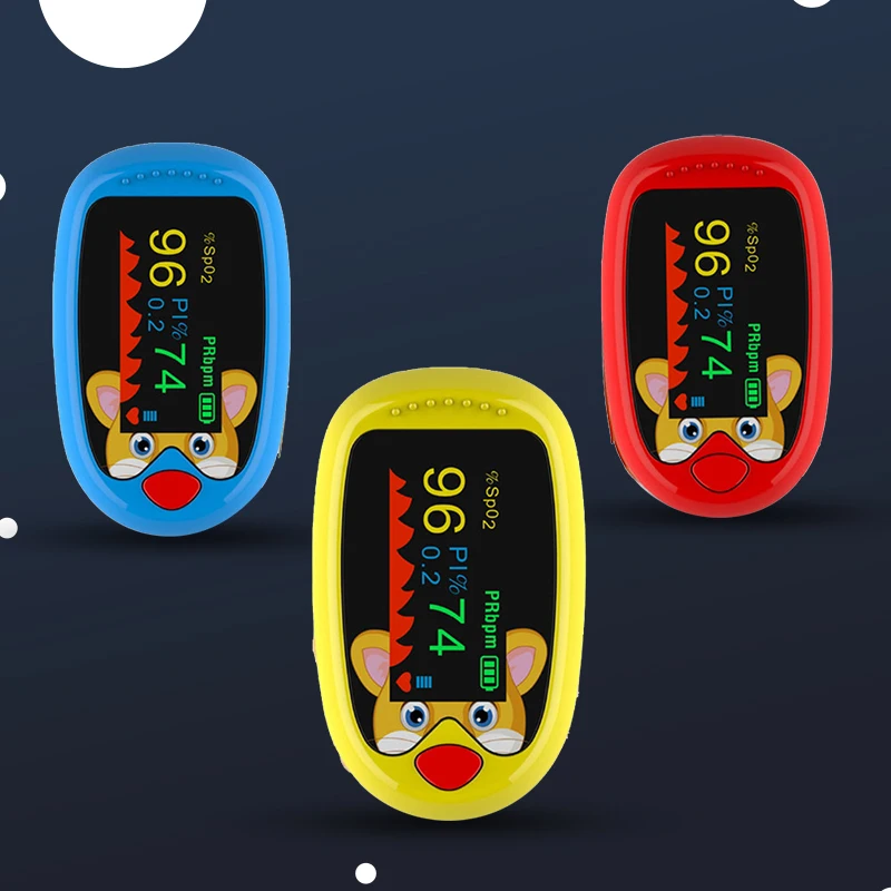 Wiederaufladbare Kind Finger Pulsoximeter TFT Display Strap Lanyard Blut Sauerstoff Sättigung Meter Kinder Kinder Oximetro SPO2