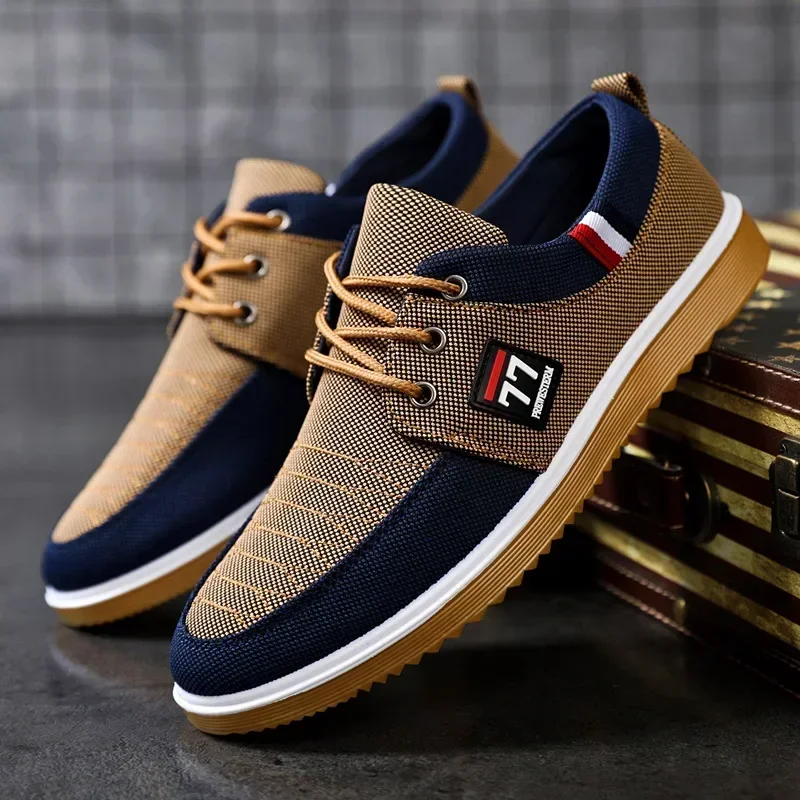 Turnschuhe Schuhe für Männer Leinwand Schuhe Atmungsaktive Rindfleisch Sehne Unten Lässig Vulkanisierte Schuhe Arbeit Schuhe Tenis Masculino2024