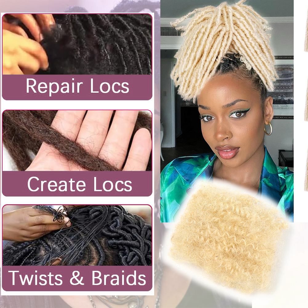 Extensions de cheveux afro crépus en vrac, 613 cheveux humains, tresses sales reggae, cheveux brésiliens au crochet naturels, dreadlocks, 100% #