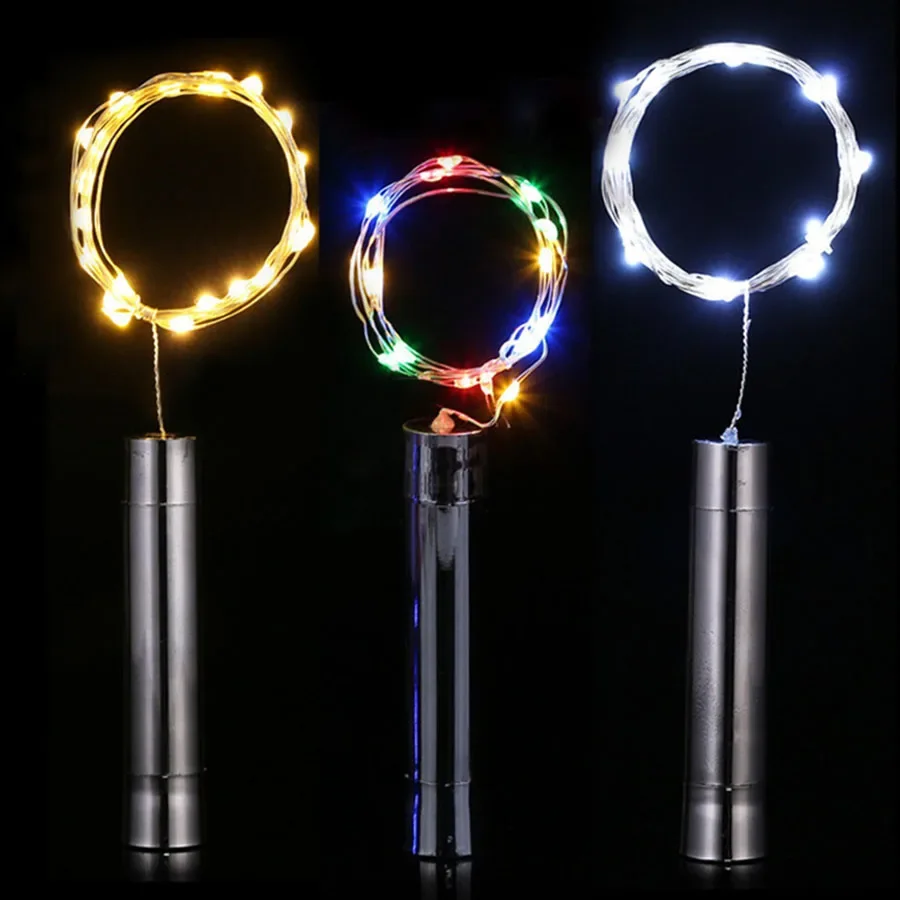 10PCS 2M Kork Geformt Wein Flasche Lichter LED Weihnachten Sternen Lichterketten Kupfer Draht Urlaub Neue Jahr Flasche fee Licht