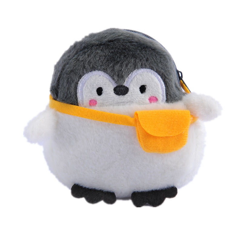 Creative น่ารักกระเป๋าเป้สะพายหลังคัสตาร์ด Little Penguin เหรียญพอร์ตซองจดหมายสีแดงข้อมูลสายกระเป๋า