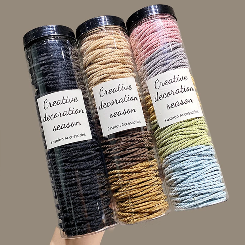 100 sztuk/partia opaski do włosów Scrunchie jednokolorowa elastyczna gumka opaska do włosów opaska do włosów akcesoria do włosów do opasek do włosów w kucyk