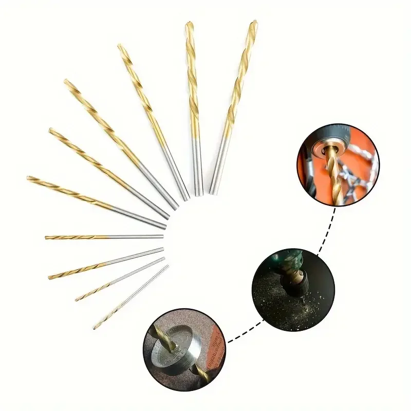 Straight Shank Twist เจาะชุด Bit ไทเทเนียมเคลือบเหล็กความเร็วสูง HHS ไม้พลาสติกเครื่องตัดอลูมิเนียมงานไม้เครื่องมือ 50 ชิ้น