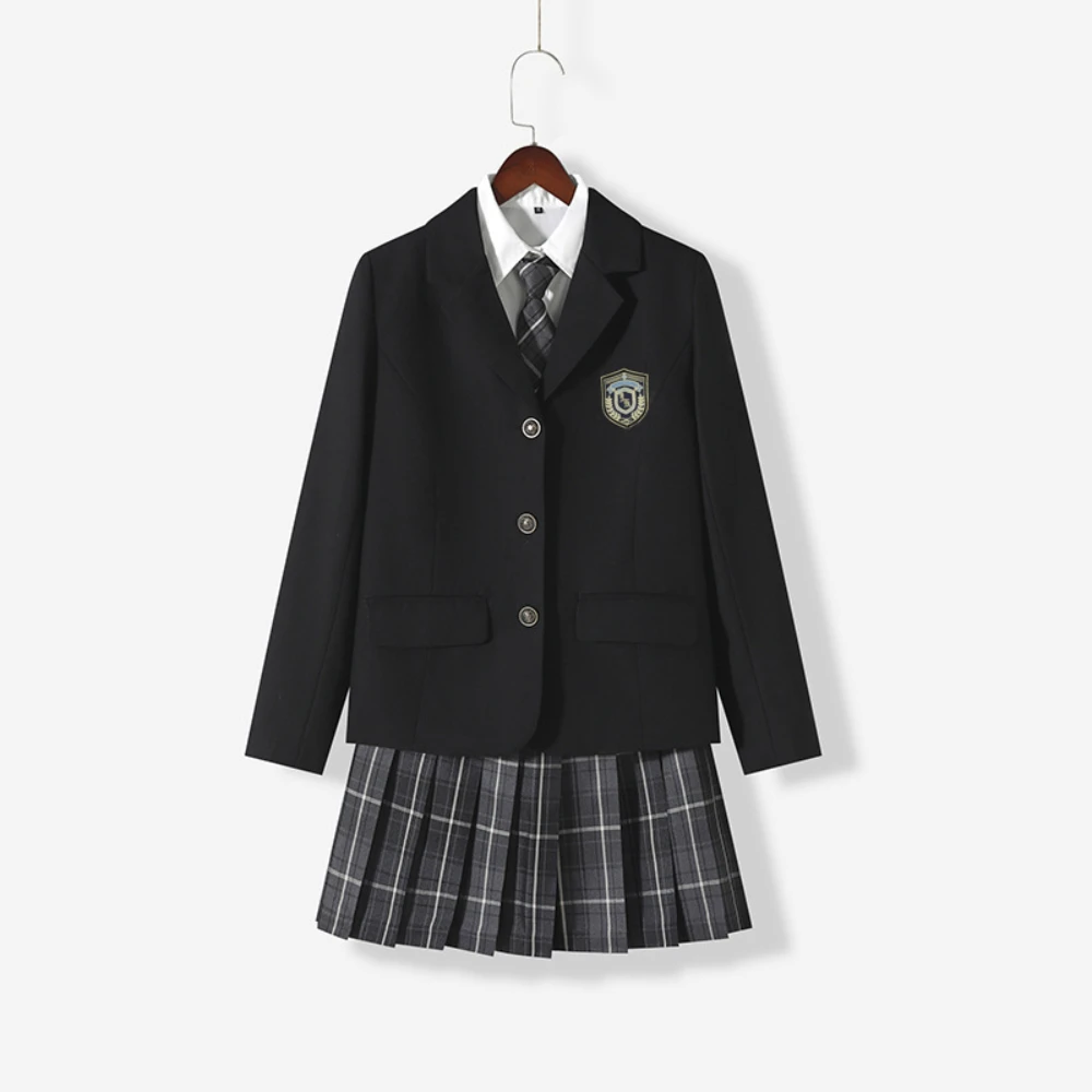日本の女の子のためのブレザーセット,プリーツスカート,jkセーラータイ,アニメコスプレコスチューム,色とりどりの学校のユニフォーム,秋冬
