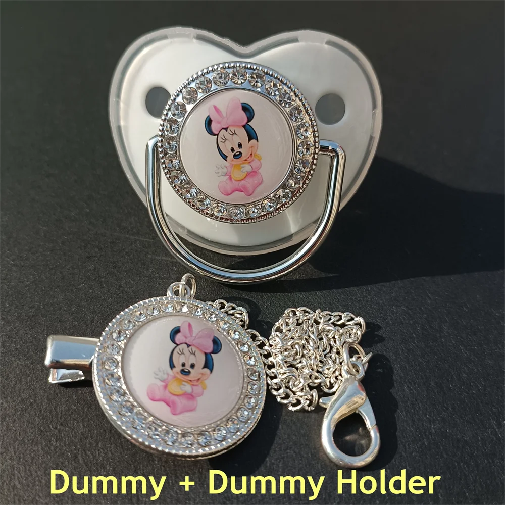 Bán Bling Núm Vú Và Kẹp Dây Chuyền Cho Bé Tặng BPA Silicone Cho Em Bé Cho Em Bé Mickey Chuột vua Sư Tử