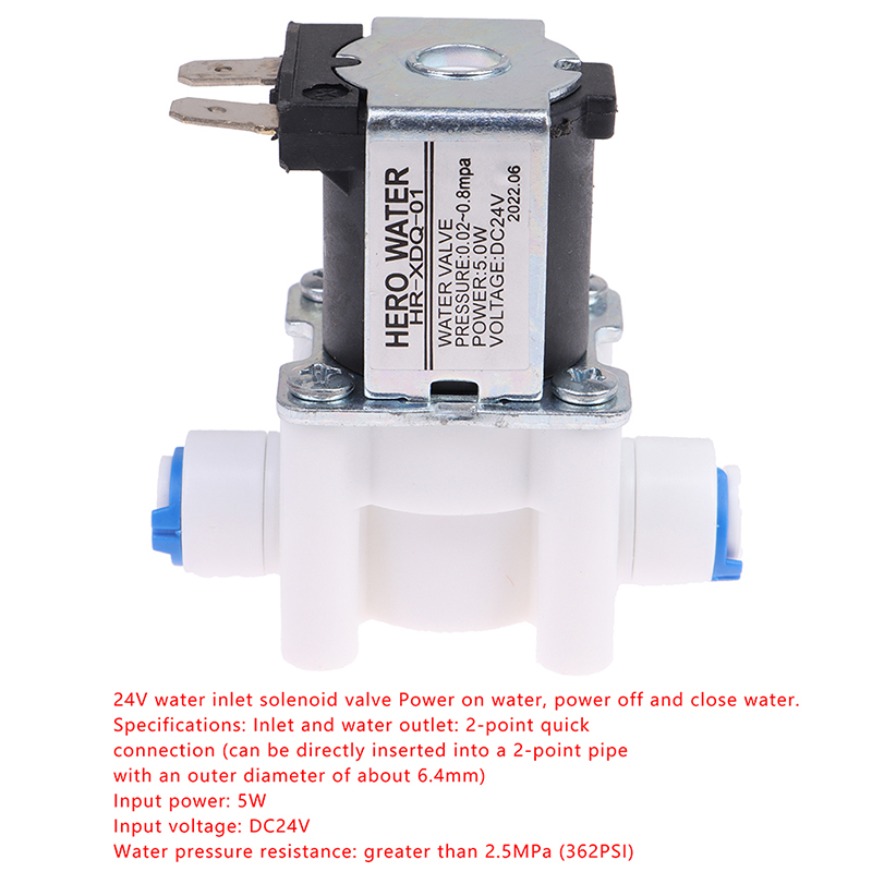 เครื่องทำน้ำบริสุทธิ์12V/24V วาล์วน้ำ1ชิ้นเครื่องกรองน้ำระบบรีเวิร์สออสโมซิส2จุดสวิทช์วาล์วเชื่อมต่อที่รวดเร็ว