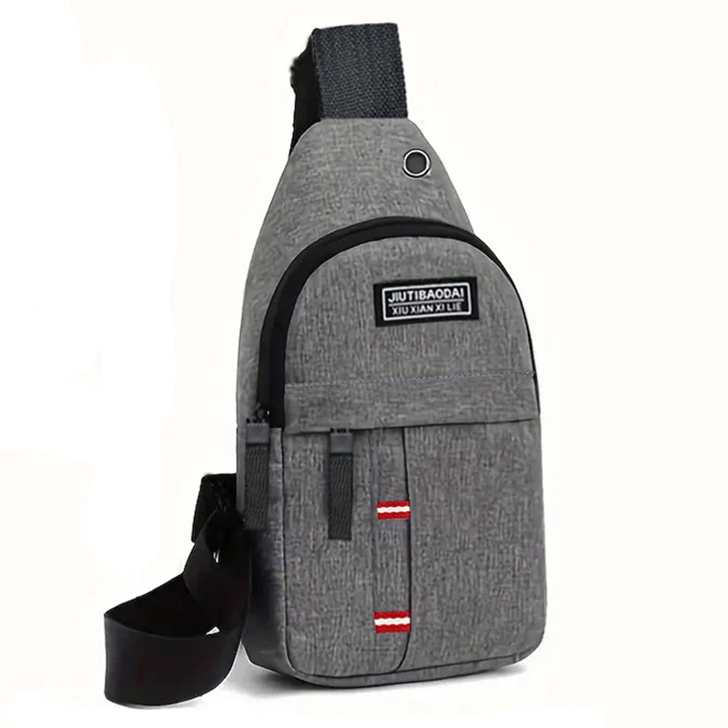 Men's Functional Chest Bag, Suitable for Business Trips and Travel, Single Shoulder Bag, Single-Layer Pocket, Nylon Material