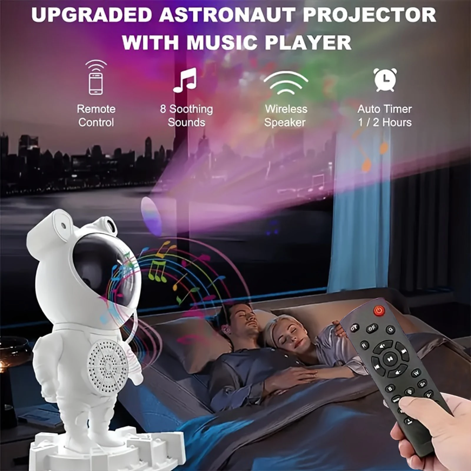 Astronaut Star Projector Galaxy Night Light, LED Ceiling Projection Table Lamp, Star Lamp, Nightlights for Bedroom Decor