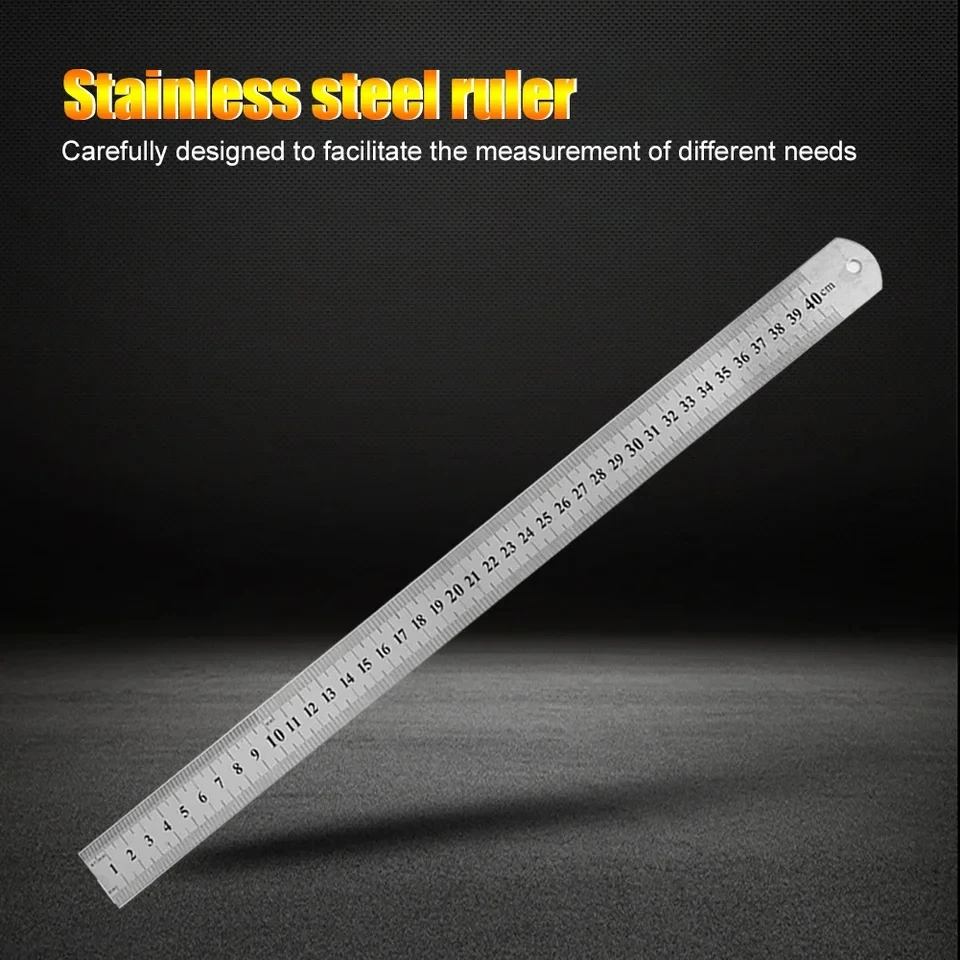 150mm/500mm scala metallica in acciaio inossidabile righello dritto misurazione cancelleria disegno accessorio strumento manuale forniture per ufficio scolastico