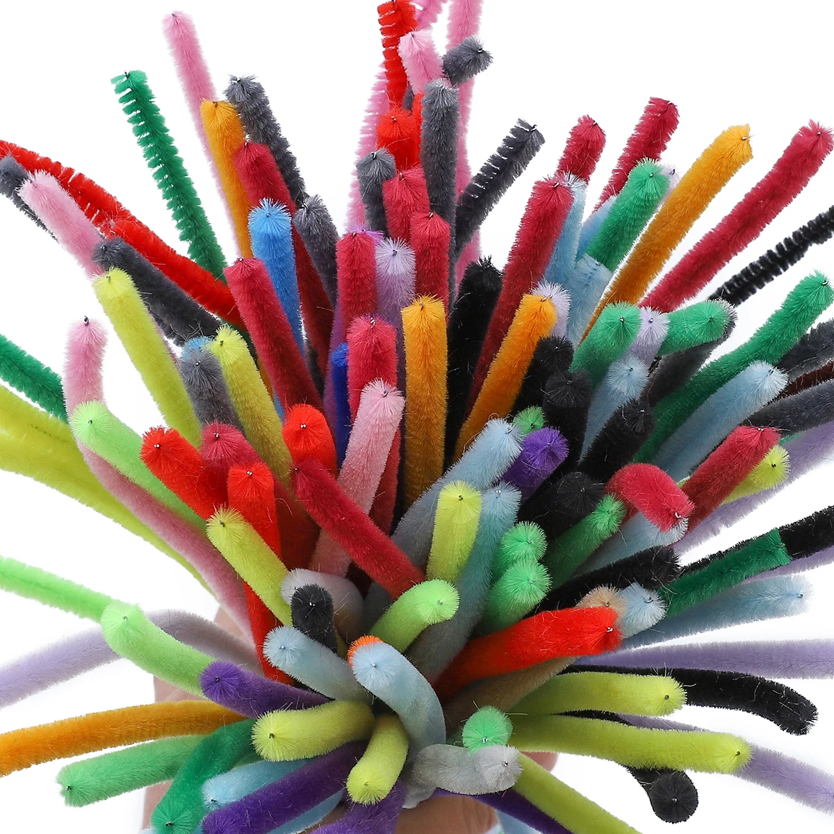 100pcs 30cm Chenille Stems Stick Cleaners Kids Educational Toys Handmade Colorful Chenille Stems Pipe for DIY Craft Supplies