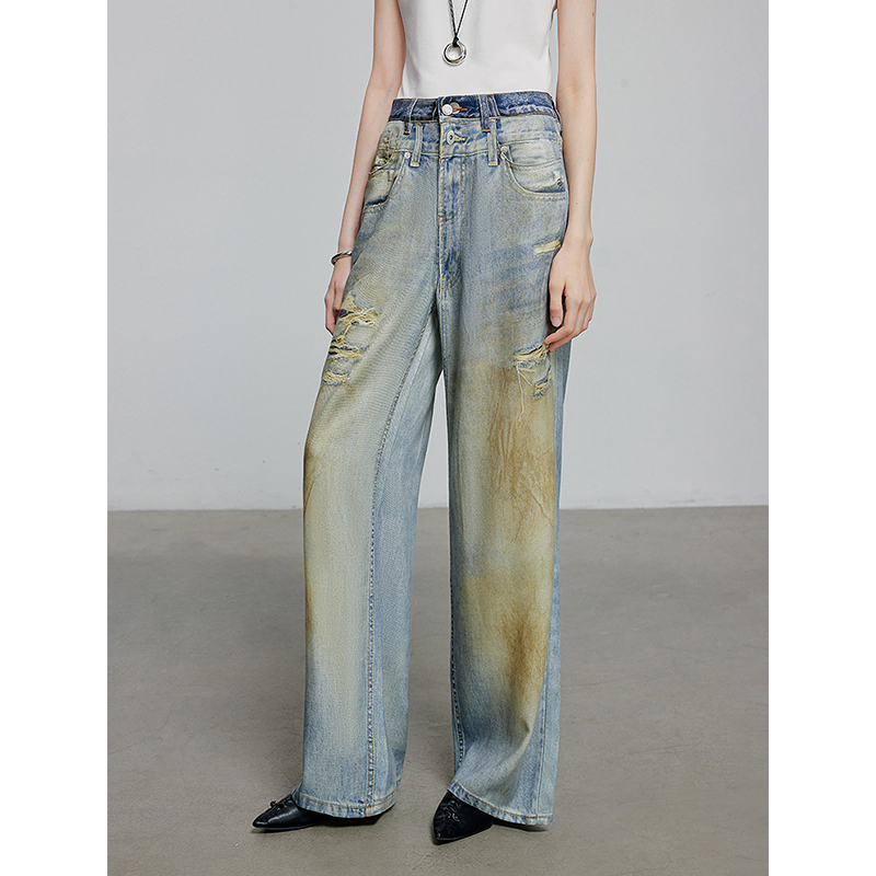 TOYOUTH Women Denim Jean 2025 Spring New Long Pants 8518053