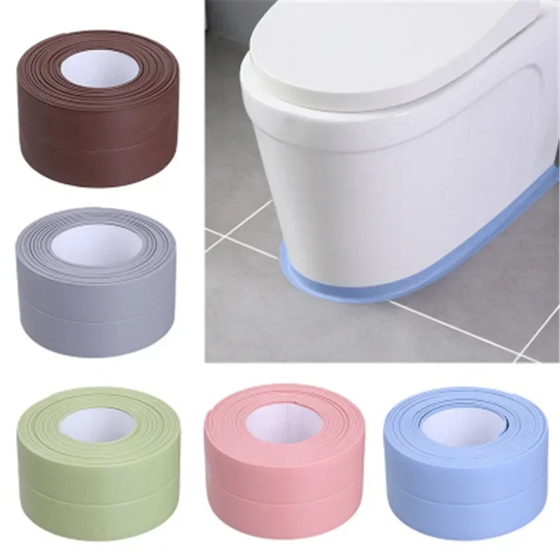 Pegatinas de pared impermeables para baño, cintas de sellado, tiras adhesivas de sellado de PVC, cinta para borde de fregadero, accesorios de baño y cocina, 1 ud.