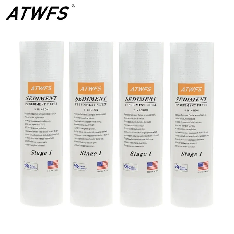 เครื่องกรองน้ํา 5 ไมครอน 4x10 "ppf กรองตะกอนตลับกรองน้ํา (4 ชิ้น) Aquarium pre-filters