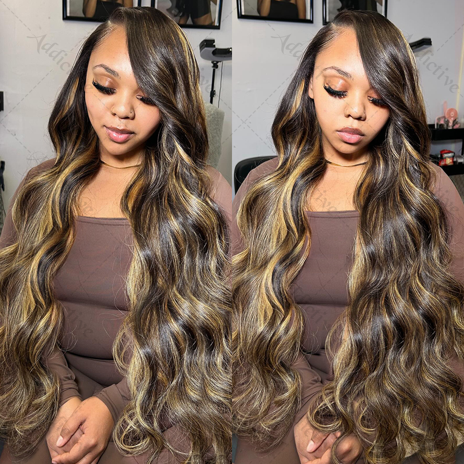 30 40 pulgadas 4/27 resaltar la onda del cuerpo 13x4 pelucas frontales de encaje de cabello humano 220 de densidad de color Ombre 13x6 HD peluca con malla Frontal para mujeres