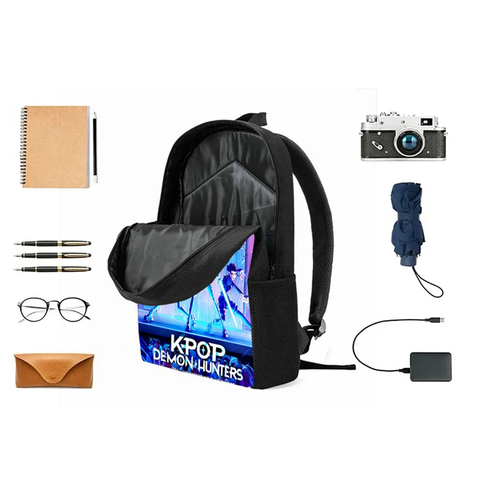 K-pop demon huntes moda mochila para meninas meninos anime dos desenhos animados grande capacidade mochila crianças multi-função bolsa de ombro