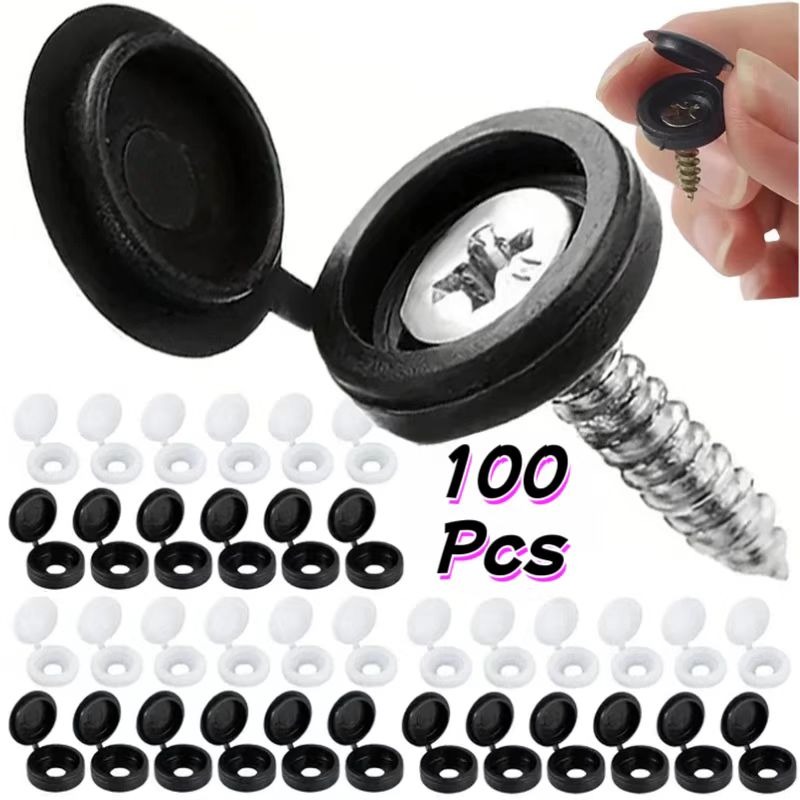 10/100 pçs parafuso decorativo capa cruz parafuso prego tampa fivela dobrável para móveis de carro porcas decorativas capa parafusos ferragem