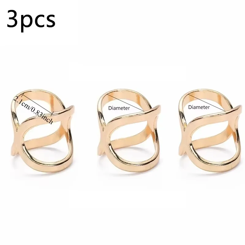 3 stks Creatieve Mi Wangxing vergulde Sjaal Gesp multifunctionele Cross Hollow Glossy Sjaal Vierkante Sjaal Decoratieve Gesp