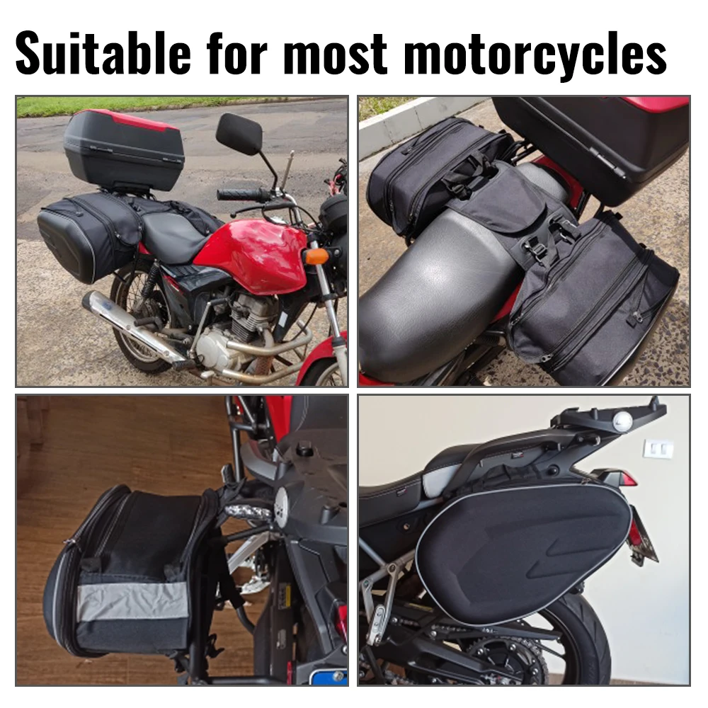 ユニバーサルフィットモーターサイクルパニエバッグ、ラゲッジサドルバッグ、サイド収納フォークトラベルポーチボックス、モーターサイクルヘルメットライディング、2個