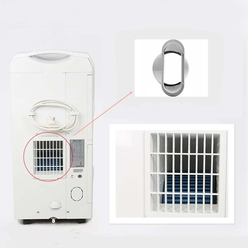 15CM Portable Air Conditioner Window Exhaust Duct Pipe Hose Interface Connector(Flat Nozzle)