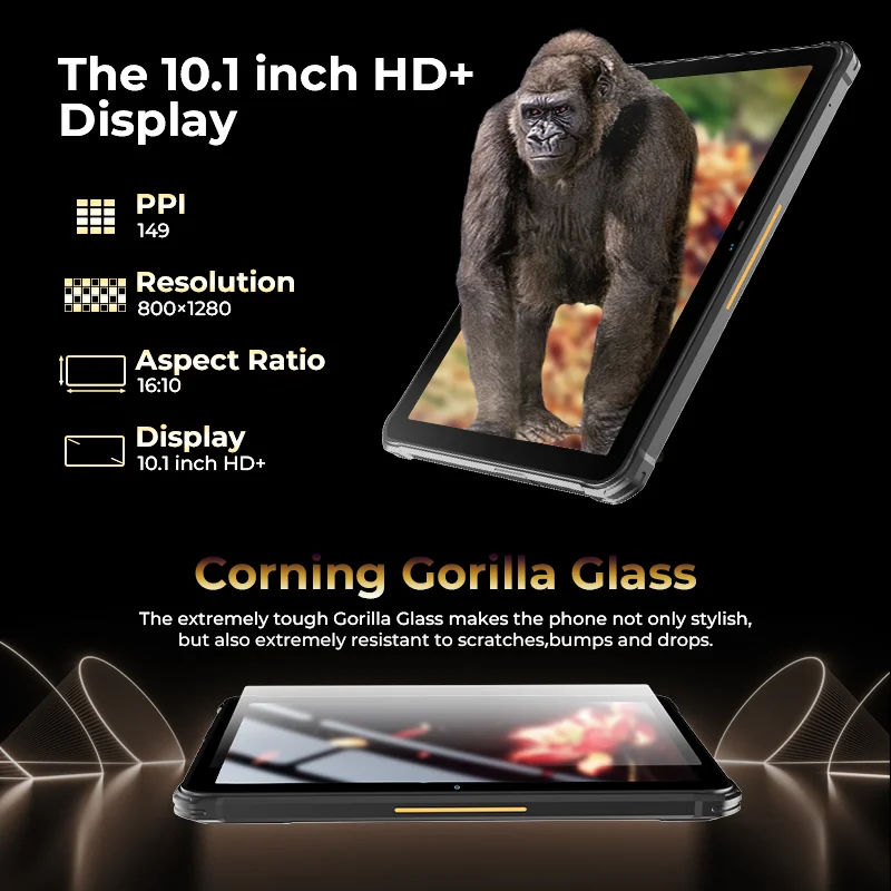 HOTWAV R7 Robustes Tablet 10,1'' HD+ Display Android 13 15600mAh Akku Pad 12GB 256GB 16MP Kamera Handschuh Modus Tablet PC
