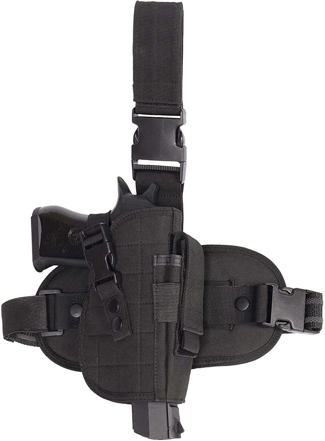 Funda de muslo para colgar en la pierna, funda Molle Airsoft con bolsa para revistas, pistola táctica ajustable a la derecha Ha