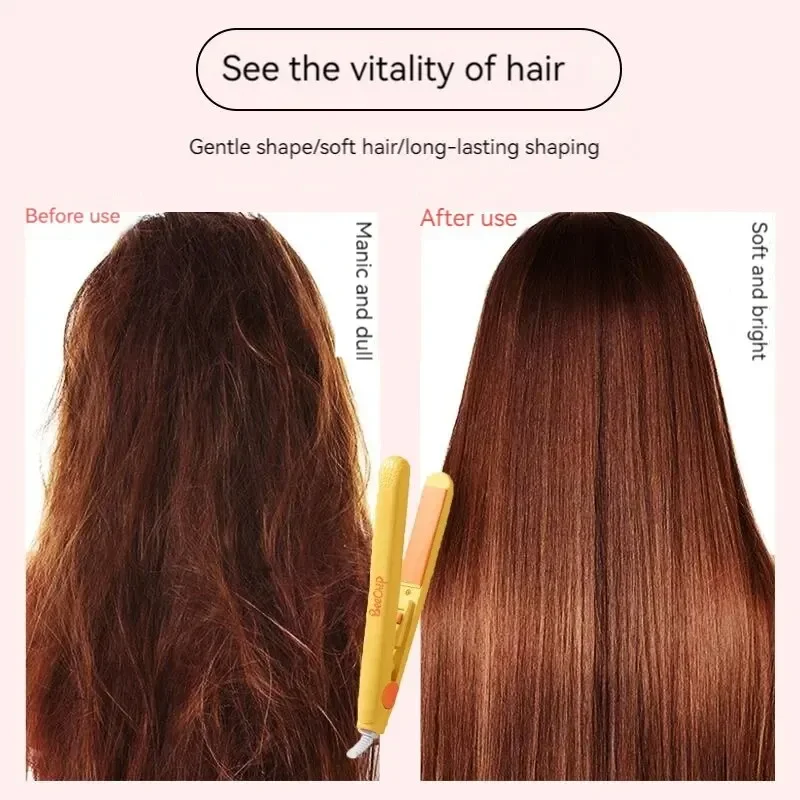Mini Haar glätter Zwischen ablage kleiner Netz stecker Curling Haar glattes Haar Mädchen Luft Pony tragbare Haar glätter