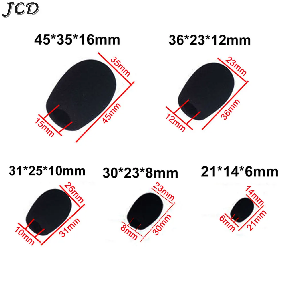 JCD 10 Uds Mini cubiertas de espuma para micrófono cubiertas protectoras de micrófono auriculares de repuesto cubierta de esponja para parabrisas cubierta de micrófono para micrófono