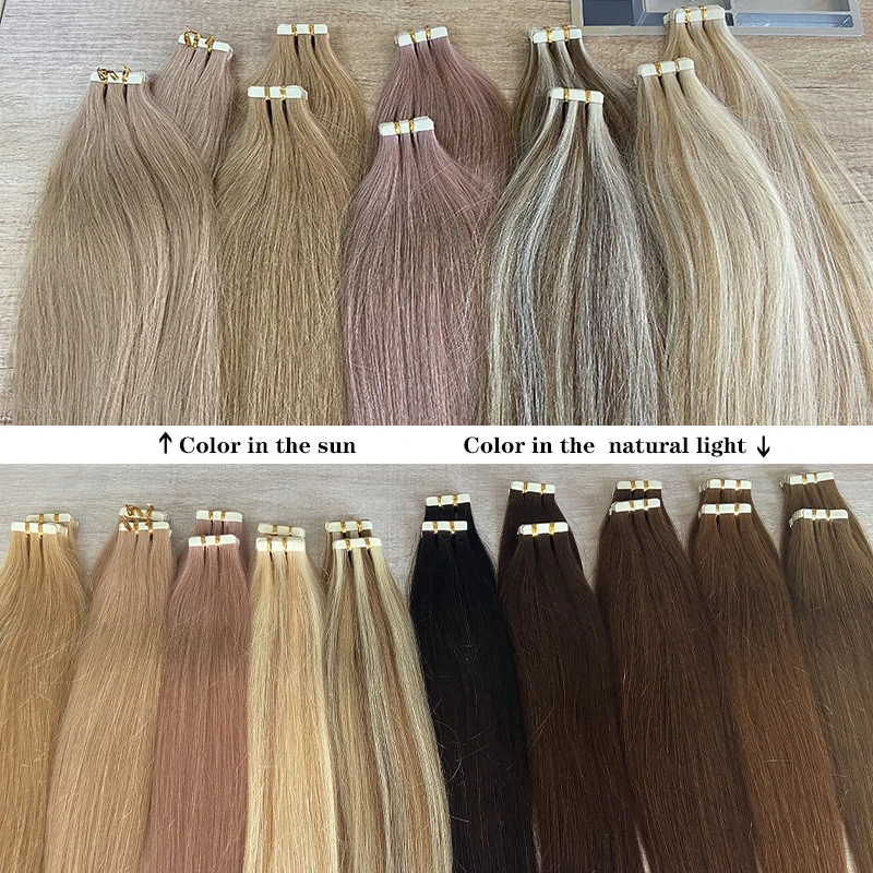 Veravicky Tóc Băng Keo Trong Tóc Tự Nhiên Tóc Của Con Người Nhỏ Bé Giao Diện 4X0.8Cm Da Sợi Ngang Remy 10 Chiếc 16-24 Inch Dành Cho Tóc Mỏng
