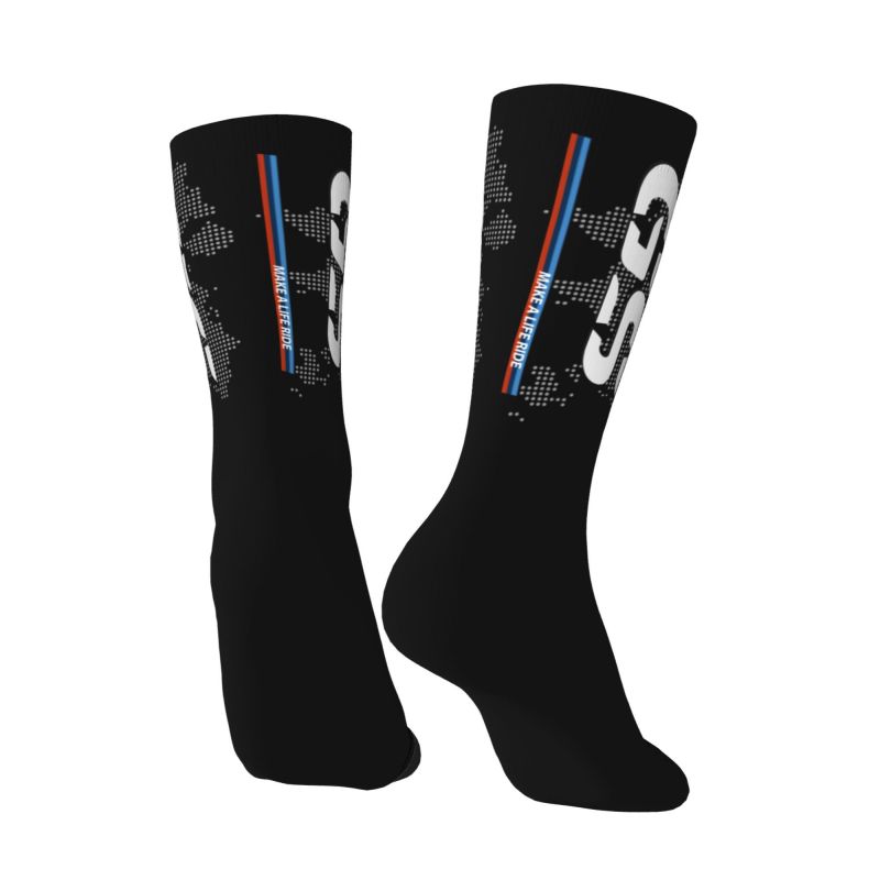 Make A Life Ride GS Calcetines de vestir para motocicleta y aventura para hombre y mujer, calcetines cálidos de moda novedosos para motociclista