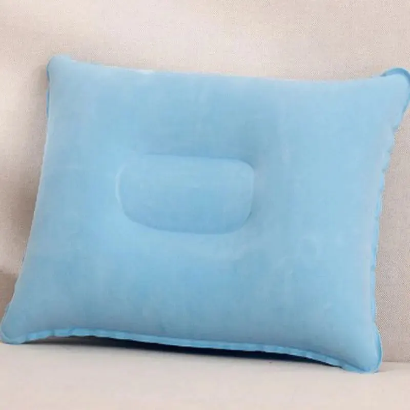 Portable Folding Inflatable Air Pillow Office Outdoor Travel Sleep Camping PVC Neck Stretcher Backrest Airplane Comfort Pillow
