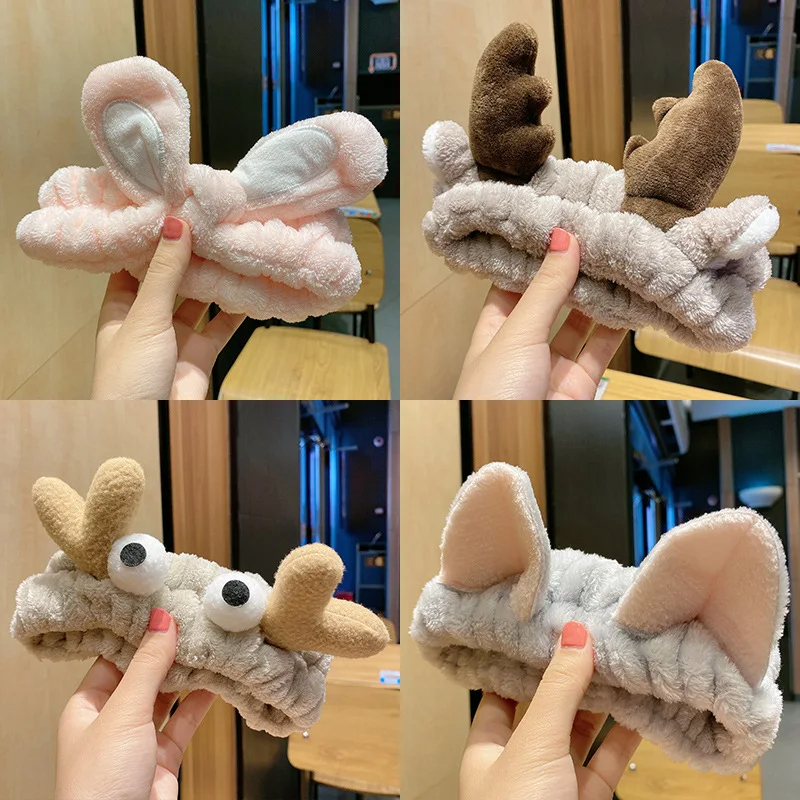 ผู้หญิง Coral ขนแกะผมวงยืดหยุ่นผมนุ่มล้างหน้า Hairbands Bow Headband อุปกรณ์เสริมผมสาวหวานน่ารัก Headwear เครื่องประดับ
