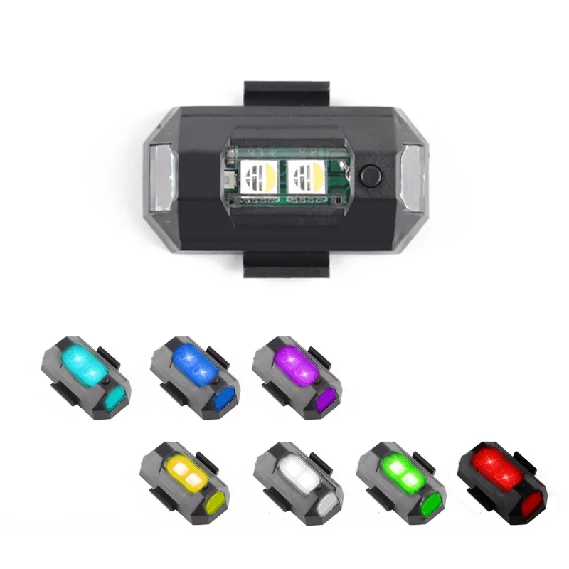 Universal LED Anti Collision Warning Light Motorcycle Turn Signal Indicator Mini Signal Light Drone with Strobe Light