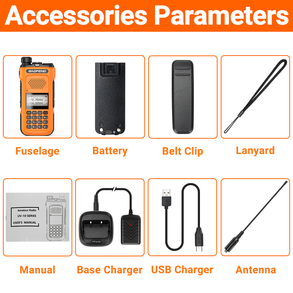 Baofeng UV-10R Pro Walkie Talkie Typ-C Ladegerät Drahtlose Kopierfrequenz VHF UHF Handheld Zweiwegradio 999CH Für Reisen Angeln