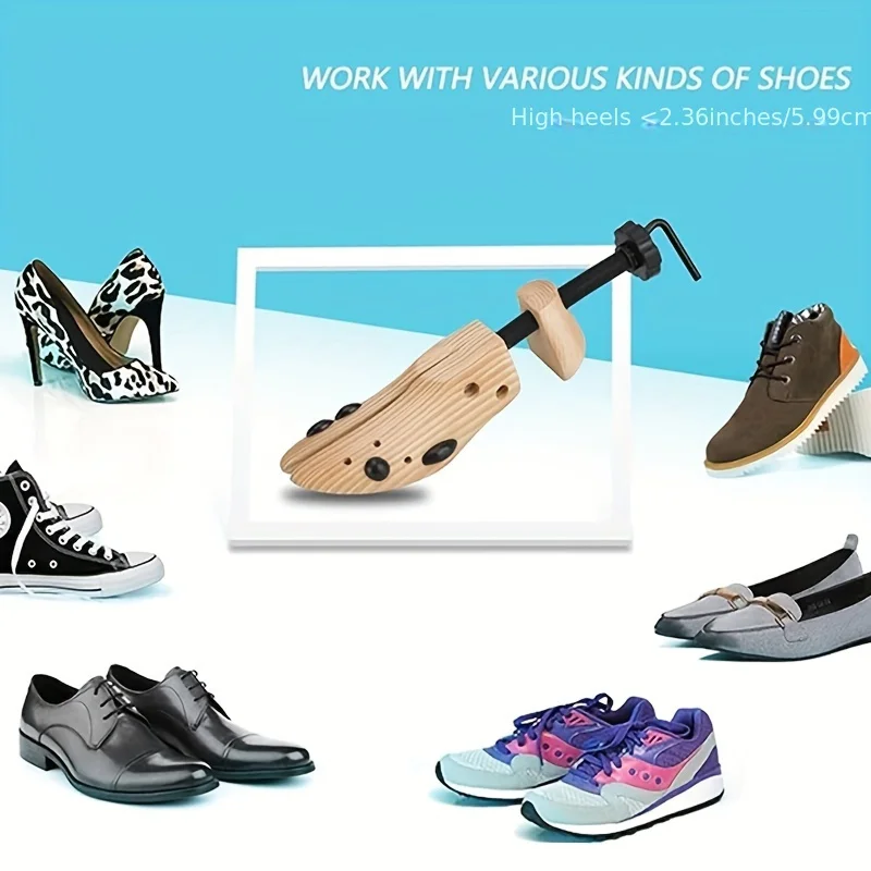 Maca de sapato feminina e masculina, expansor de madeira para pés largos, joanetes ou calosidades, maca de sapato de madeira, 1 peça