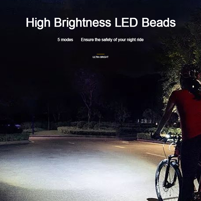 Luz nocturna de seguridad para bicicleta, linterna frontal con carga USB para bicicleta de montaña, novedad de 2024