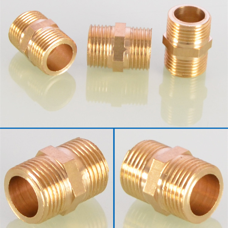 真鍮パイプ六角ニップル継手 1/8 "1/4" 3/8" 1/2" 3/4" 1" BSP おねじクイックアダプターカプラーコネクタ水油ガス用