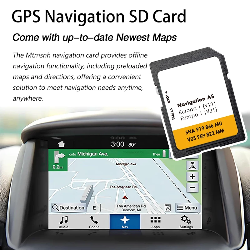 UK Europa SD Card 32GB Navigation GPS Map Version 2025 Newest 5NA 919 866 MU for VW Tiguan AS V21
