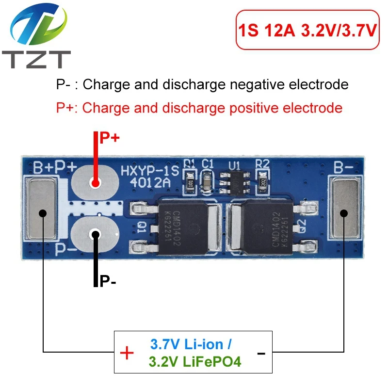 BMS 1S 12A 16A 24A 3,7 V LiFePO4 Placa de protección de batería de litio 18650 4,2 V voltaje de carga/prevención de cortocircuito/descarga