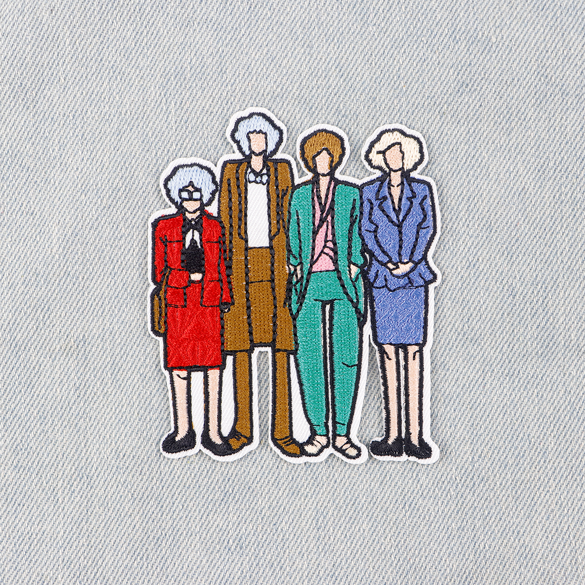 Parche de chica dorada, parches bordados para pegatinas de ropa, parche de dibujos animados a rayas, parches para planchar en decoraciones de ropa