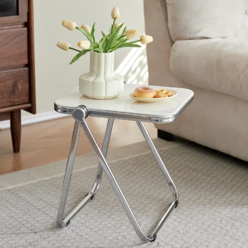 1pc acrílico engrossado transparente mesa dobrável ins simples casa quarto varanda mesa portátil pequena mesa de centro