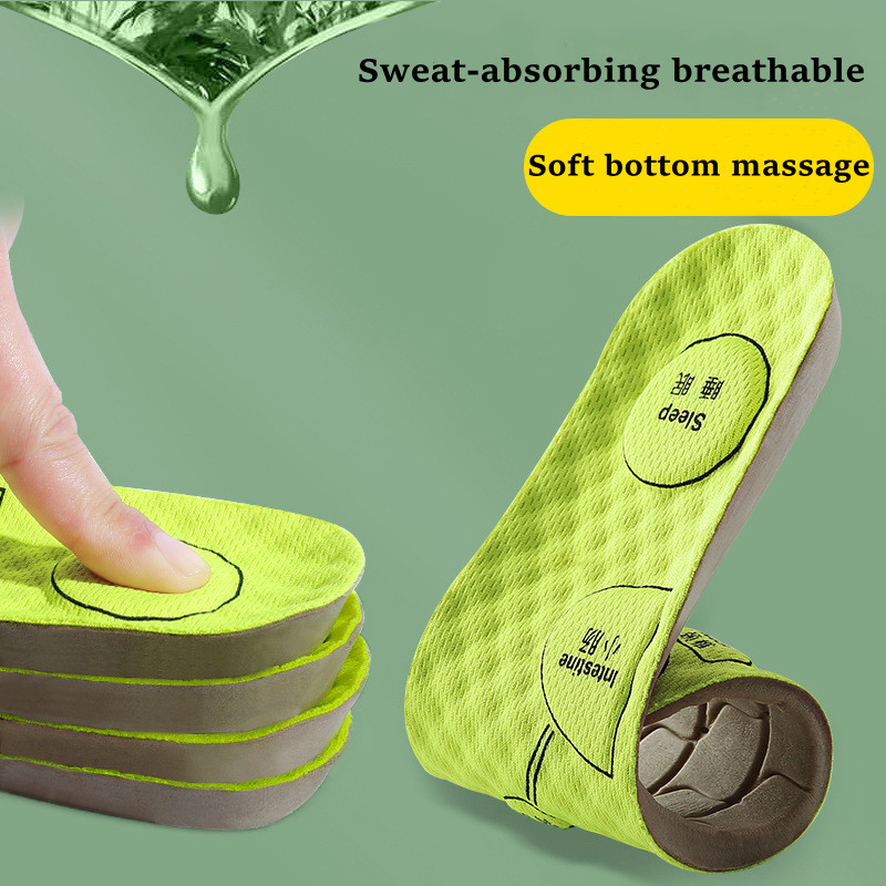 Akupressur auf Fuß-Einlegesohlen für Schuhe, atmungsaktive Deodorant-Sport-Einlegesohlen für medizinische Männer und Frauen, bequeme Laufschuhsohle