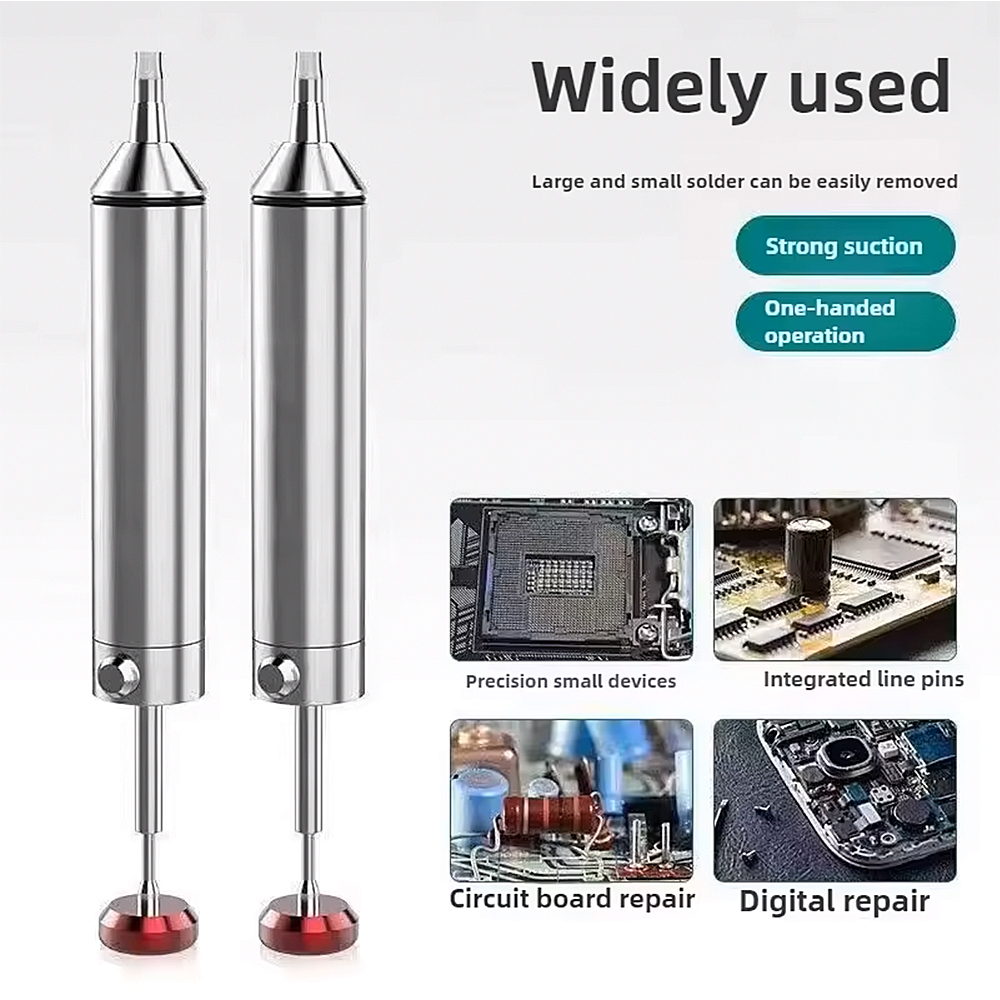 Bomba de dessoldagem de alumínio, pistola de lata de sucção, caneta sugadora de solda, ferramenta poderosa de reparo de ferro a vácuo para componente eletrônico