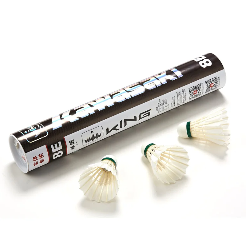 Volante de bádminton Kawasaki para palos y raqueta de entrenamiento deportiva 6E/8E/10E volante de plumas de bádminton pelota de bádminton duradera