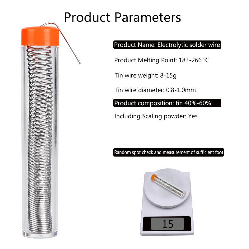 15g ลวดบัดกรีกิจกรรมสูง 0.8 มม., บัดกรี, ลวดบัดกรี, การบํารุงรักษาไฟฟ้า, อุปกรณ์เชื่อมโลหะ