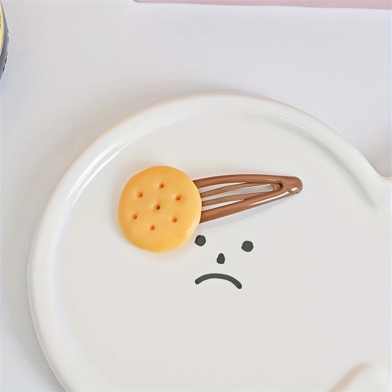 4 шт./компл., милая женская заколка с имитацией печенья, коричневые аксессуары для волос BB