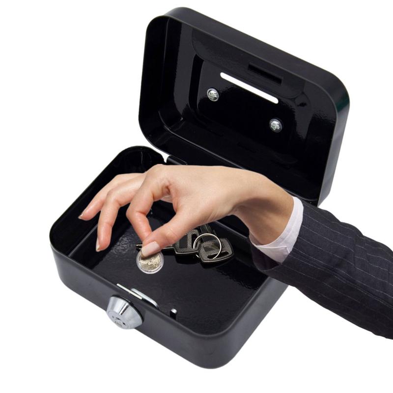 เงินปลอดภัยกล่องกล่องเงินสดขนาดเล็กโลหะ Key Money Bank ขนาดเล็กล็อคความปลอดภัยแบบพกพาทนทานล็อคกล่องเหรียญ