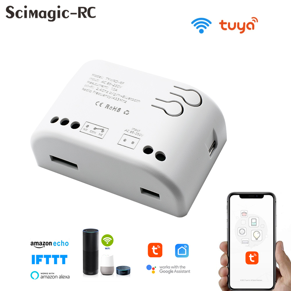 Tuya WiFi 1/4 canales interruptor inteligente AC/DC 7-32V AC 85-250V RF 433MHz 4CH módulo de relé funciona con Alexa Google Home