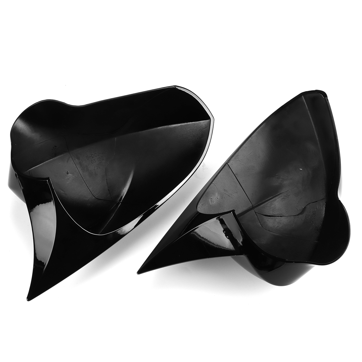光沢のあるブラック/カーボンファイバールックバックミラーウイングミラーカバーキャップセアト · レオン MK2 1P イビサ MK4 6J 2008-2017 ミラーケースカバー