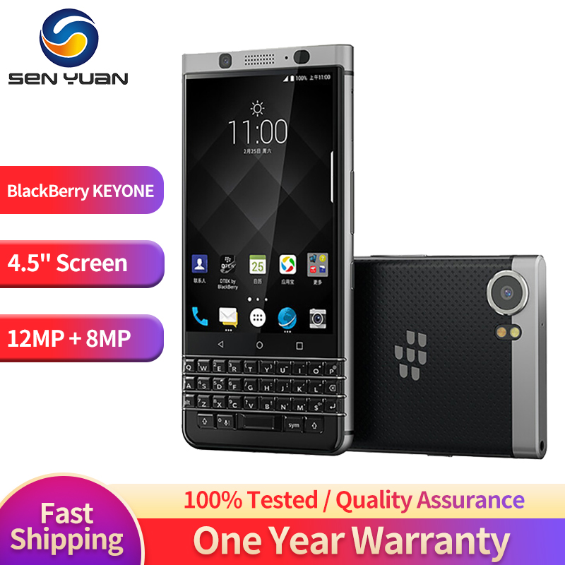Original desbloqueado BlackBerry Keyone Key 1 Teléfono Celular 32 / 64GB ROM 3GB RAM Teléfono Móvil con Barra Cámara de 3MP Teléfono Inteligente Pantalla Táctil WiFi